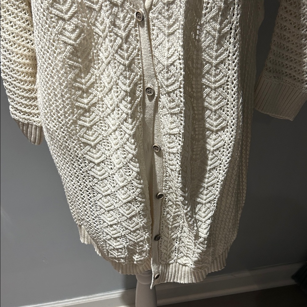 Torrid Cream Textured Knit Cardigan - Picture 3 of 7